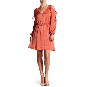 New Vanity Room Cold Shoulder Dress Copper